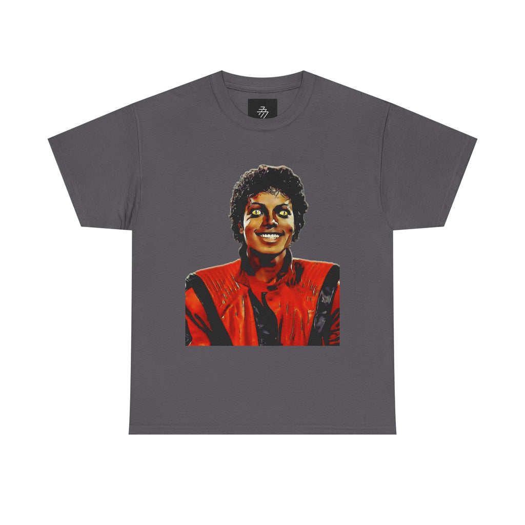 MJ Retro Pop Icon Portrait with 'Thriller' Script Back