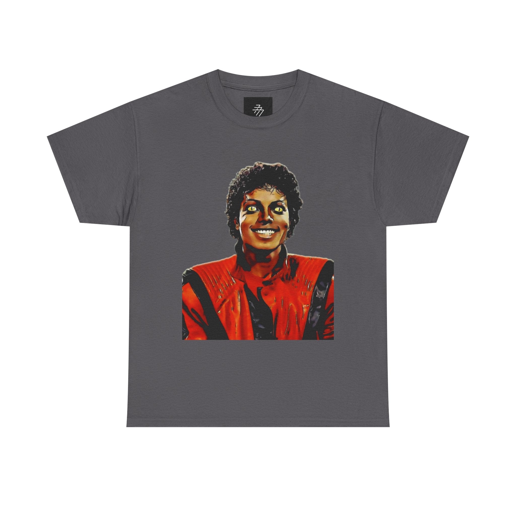 MJ Retro Pop Icon Portrait with 'Thriller' Script Back