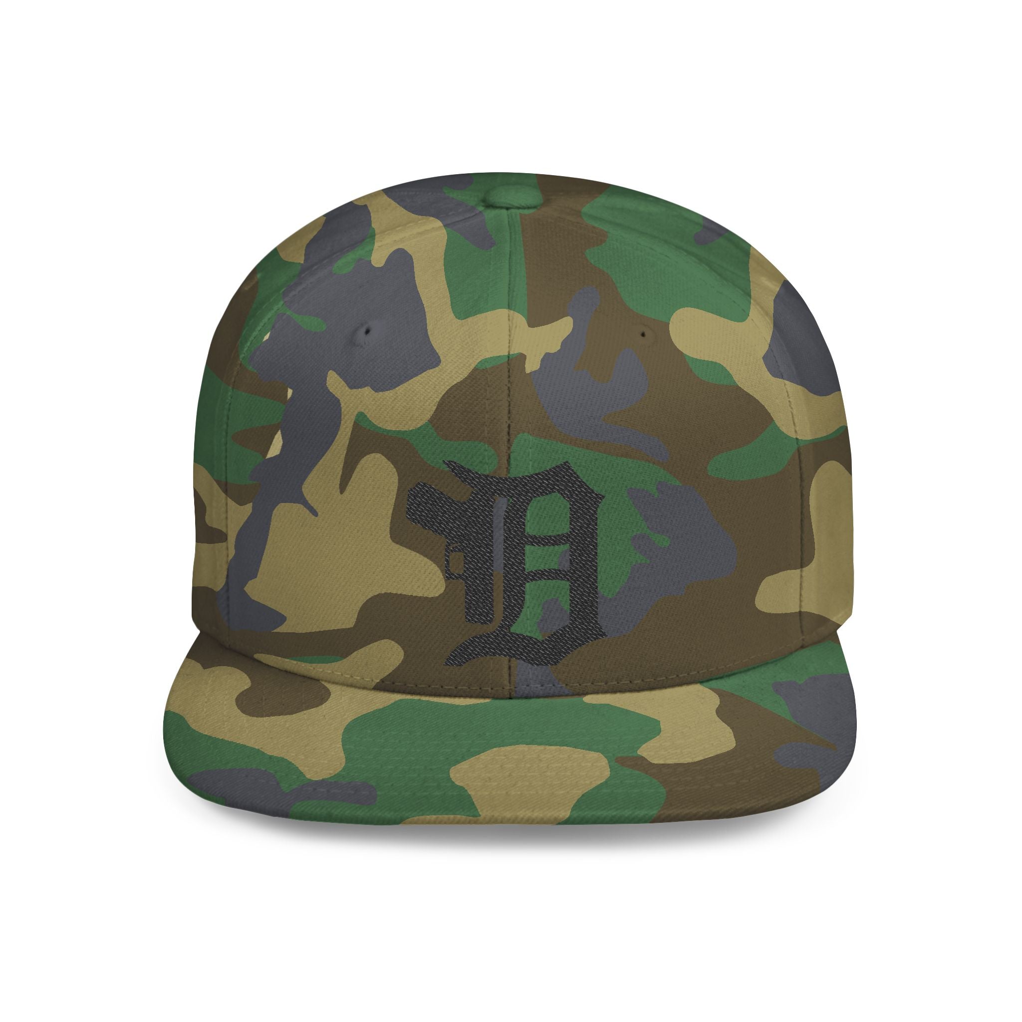 Detroit with Gun Flat Bill Snapback | City Skyline, Streetwear Cap