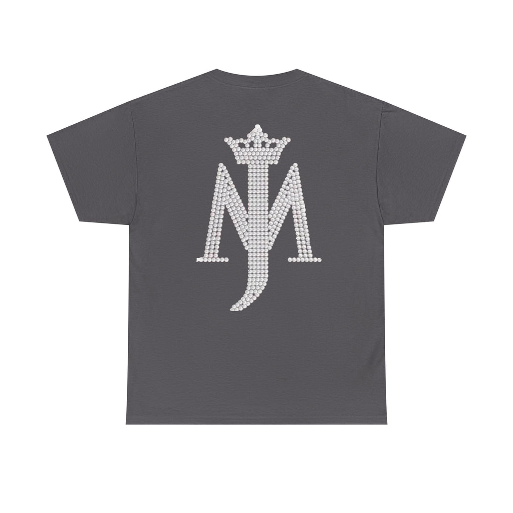 King Michael Jackson Graphic Tee — MJ Crowned Portrait & Rhinestone Monogram Back