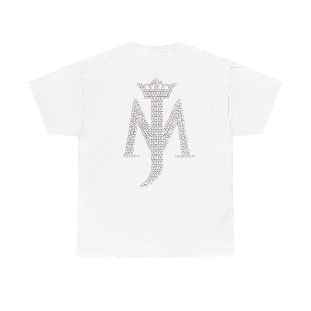 Rhinestone Crown Logo Tee — Vintage Pop Icon Portrait T-Shirt