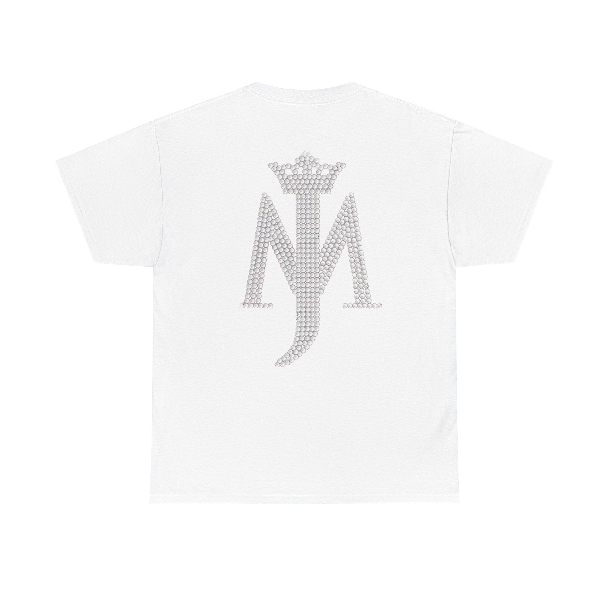 Rhinestone Crown Logo Tee — Vintage Pop Icon Portrait T-Shirt