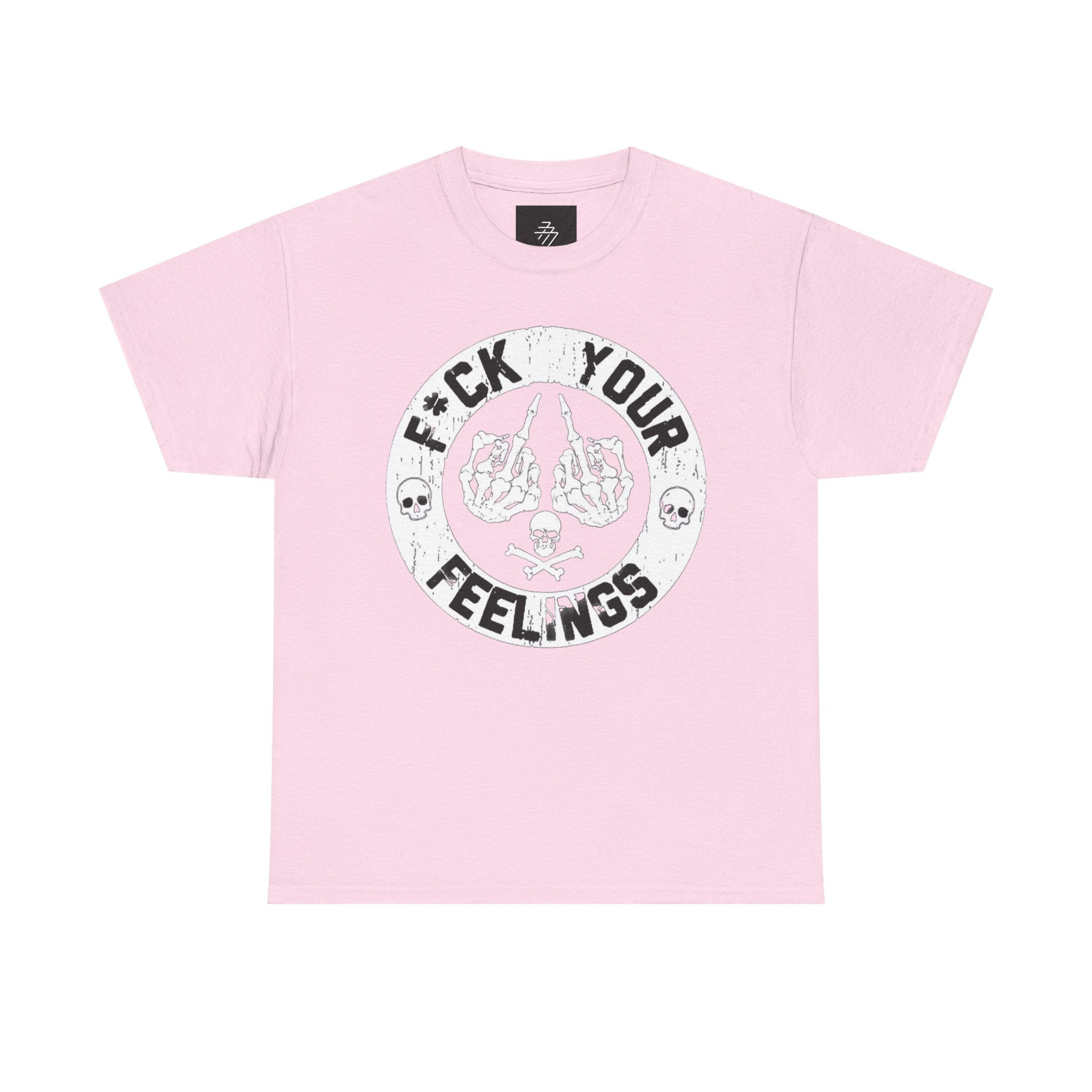 F*ck Your Feelings Graphic Tee — Punk Skull Crossed Hands Shirt