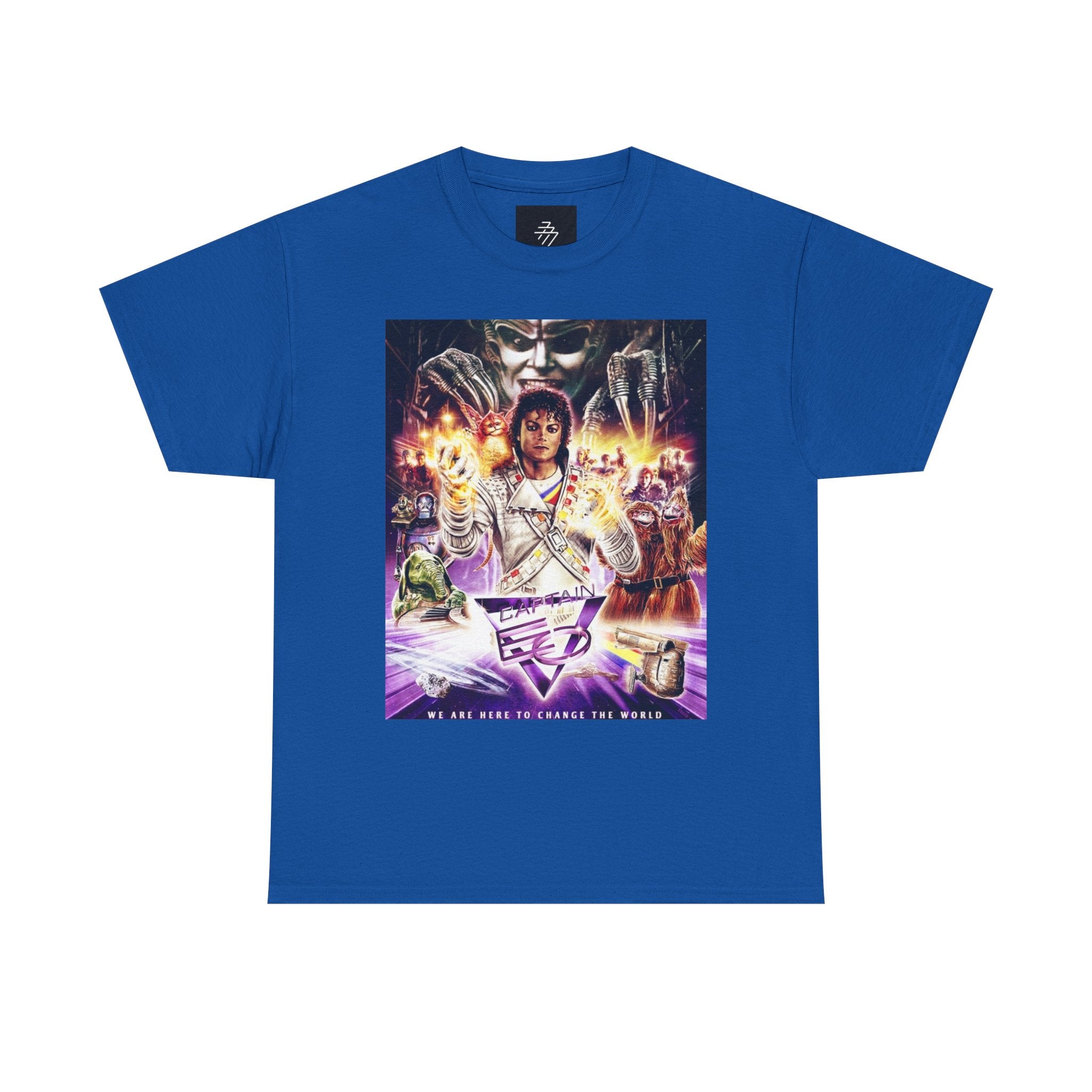 MJ Retro Sci‑Fi Movie Poster Tee – Neon Cyber Adventure Graphic T-Shirt
