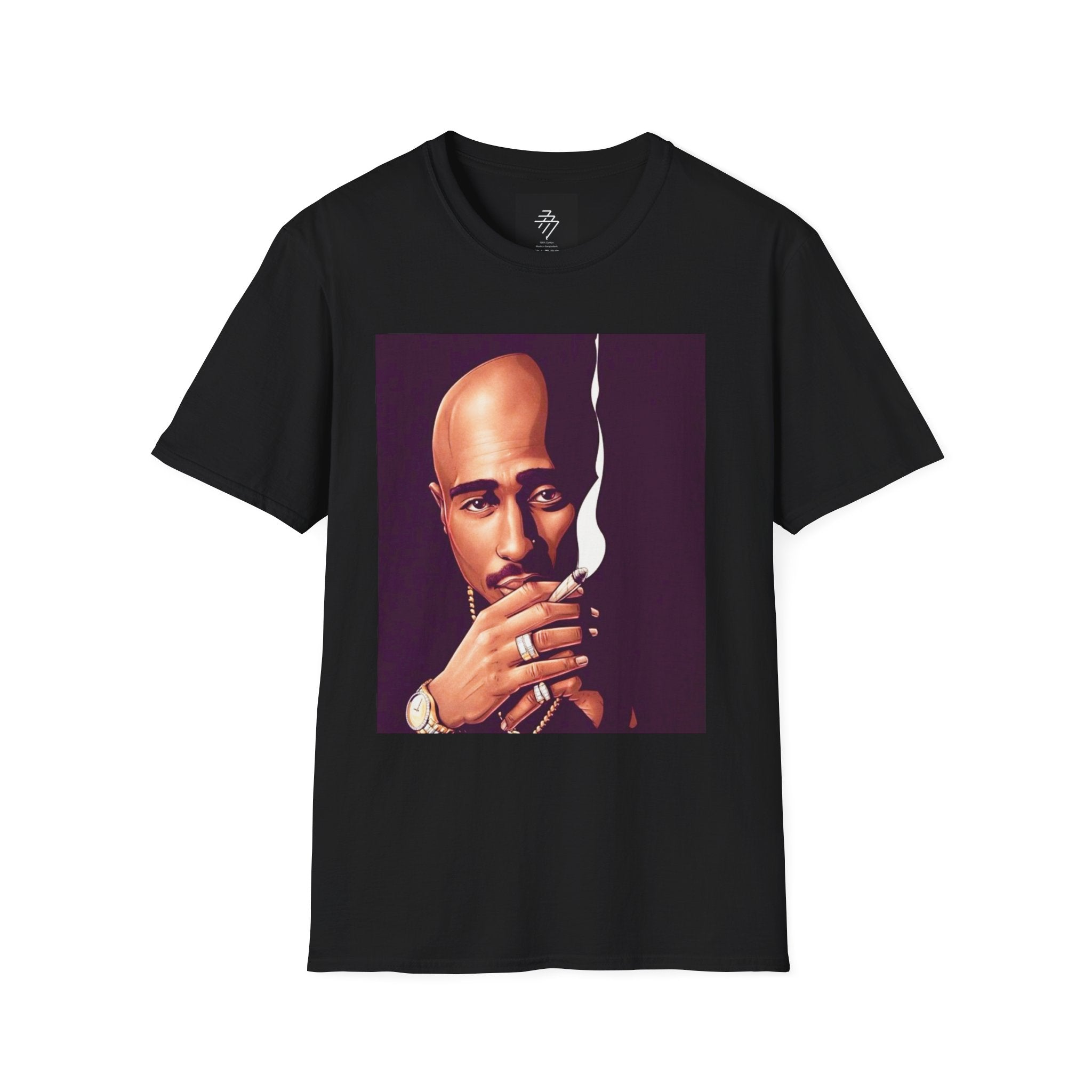 Pac Portrait T-Shirt | Rap Icon Smoking Artwork