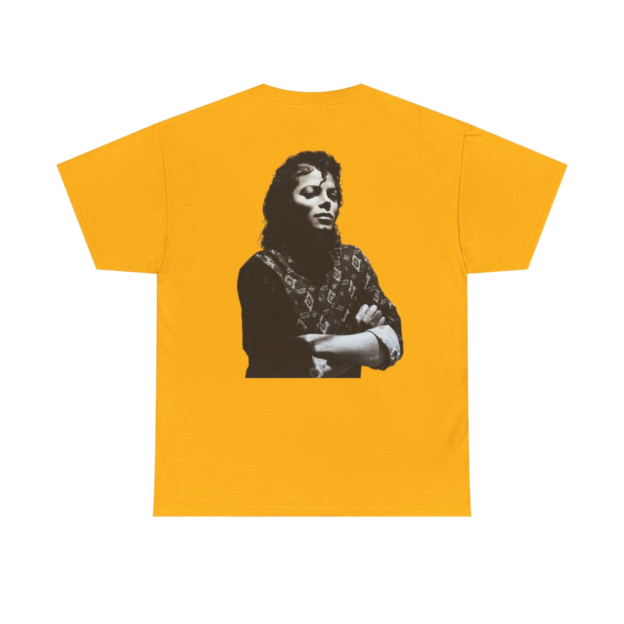 Who's Bad graffiti text Tee | Michael Jackson portrait back graphic tee
