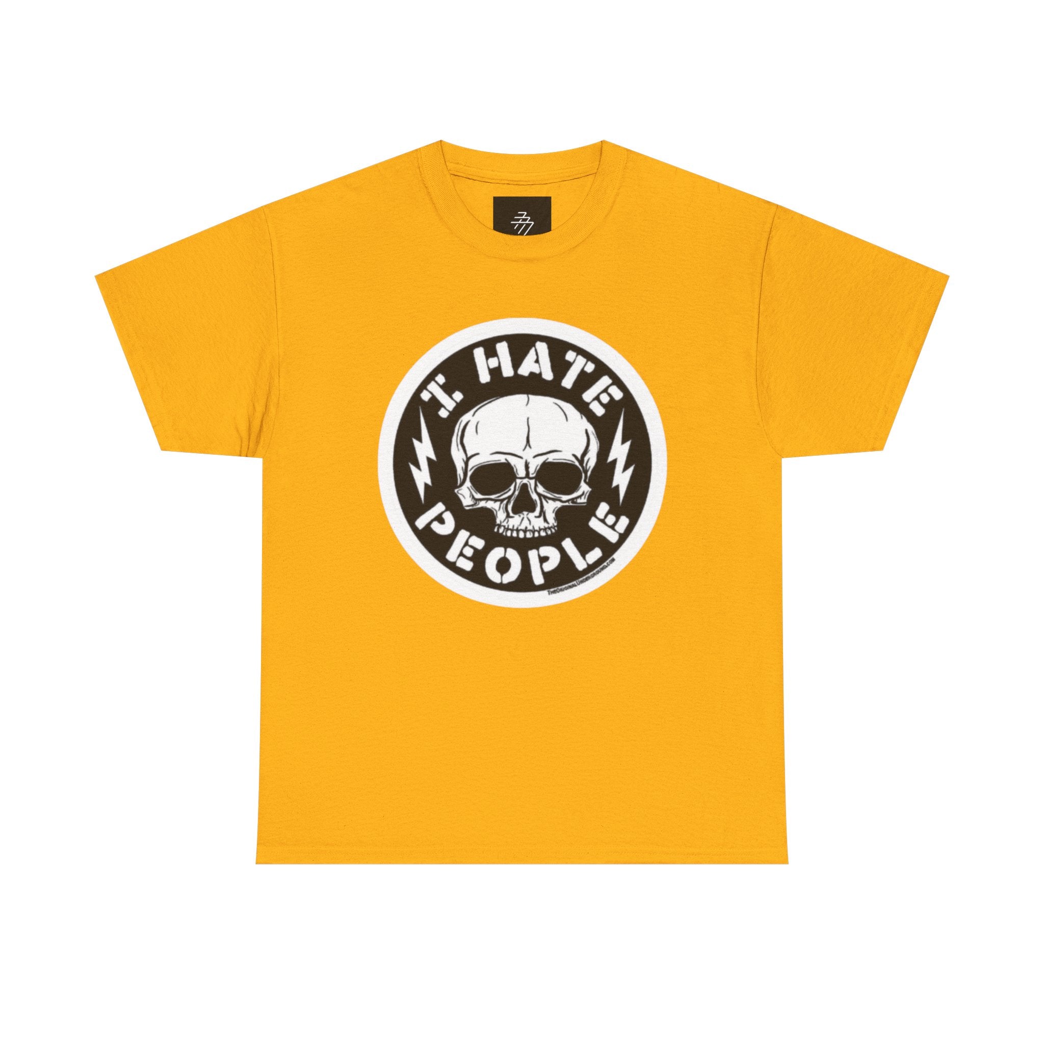 I Hate People skull circle T-Shirt | punk skull tee, edgy graphic top