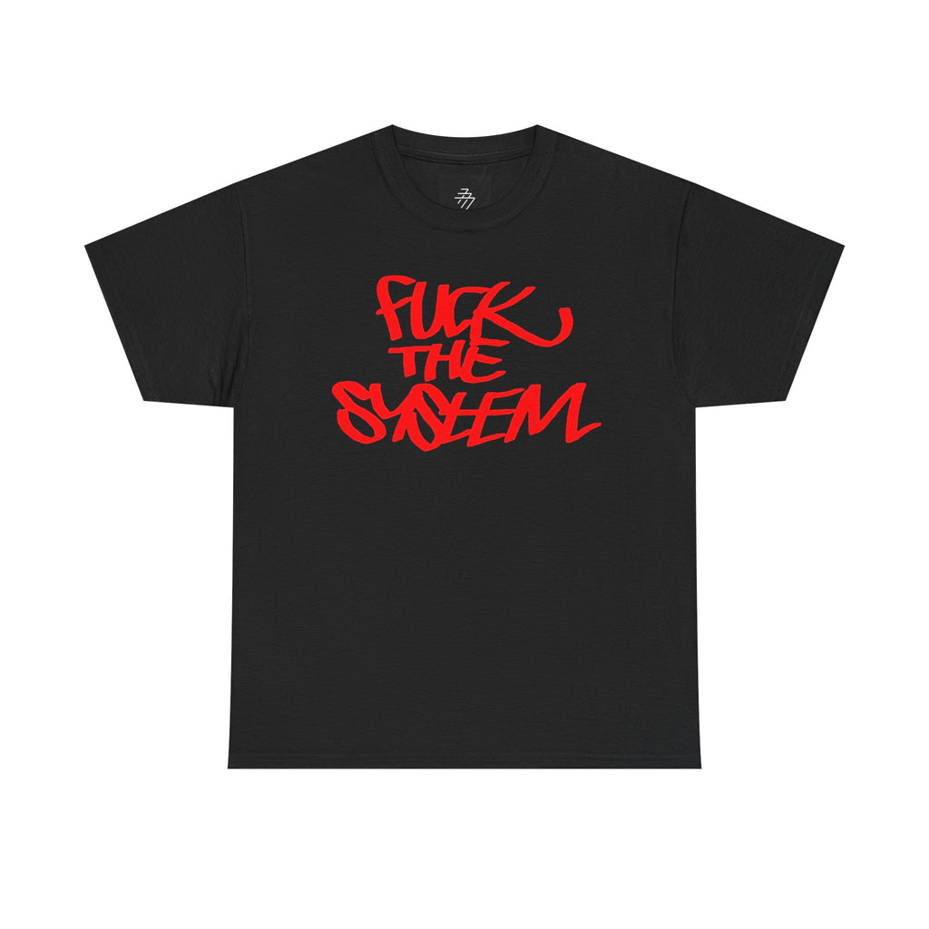 Fuck the System T-Shirt | Red Graffiti Protest Tee