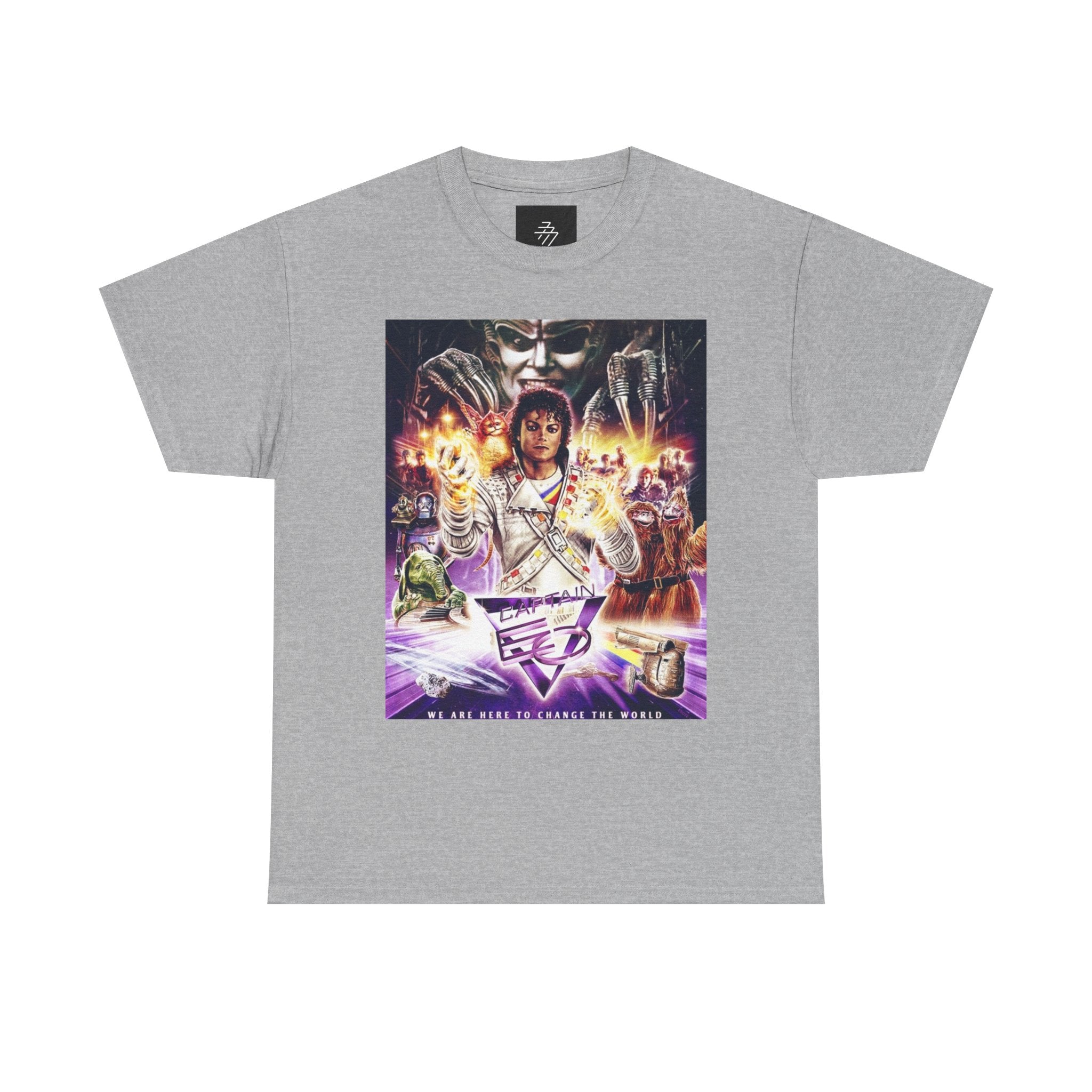 MJ Retro Sci‑Fi Movie Poster Tee – Neon Cyber Adventure Graphic T-Shirt
