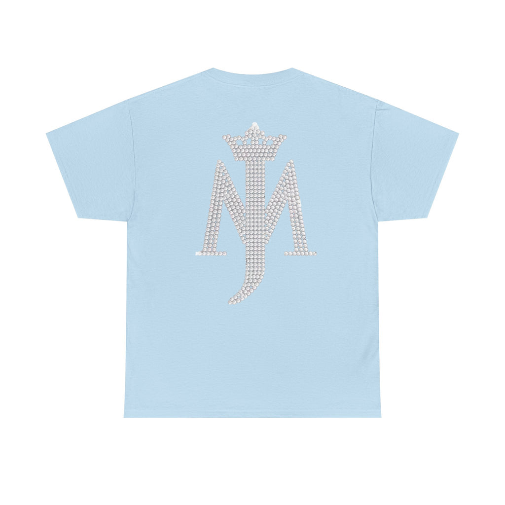Rhinestone Crown Logo Tee — Vintage Pop Icon Portrait T-Shirt