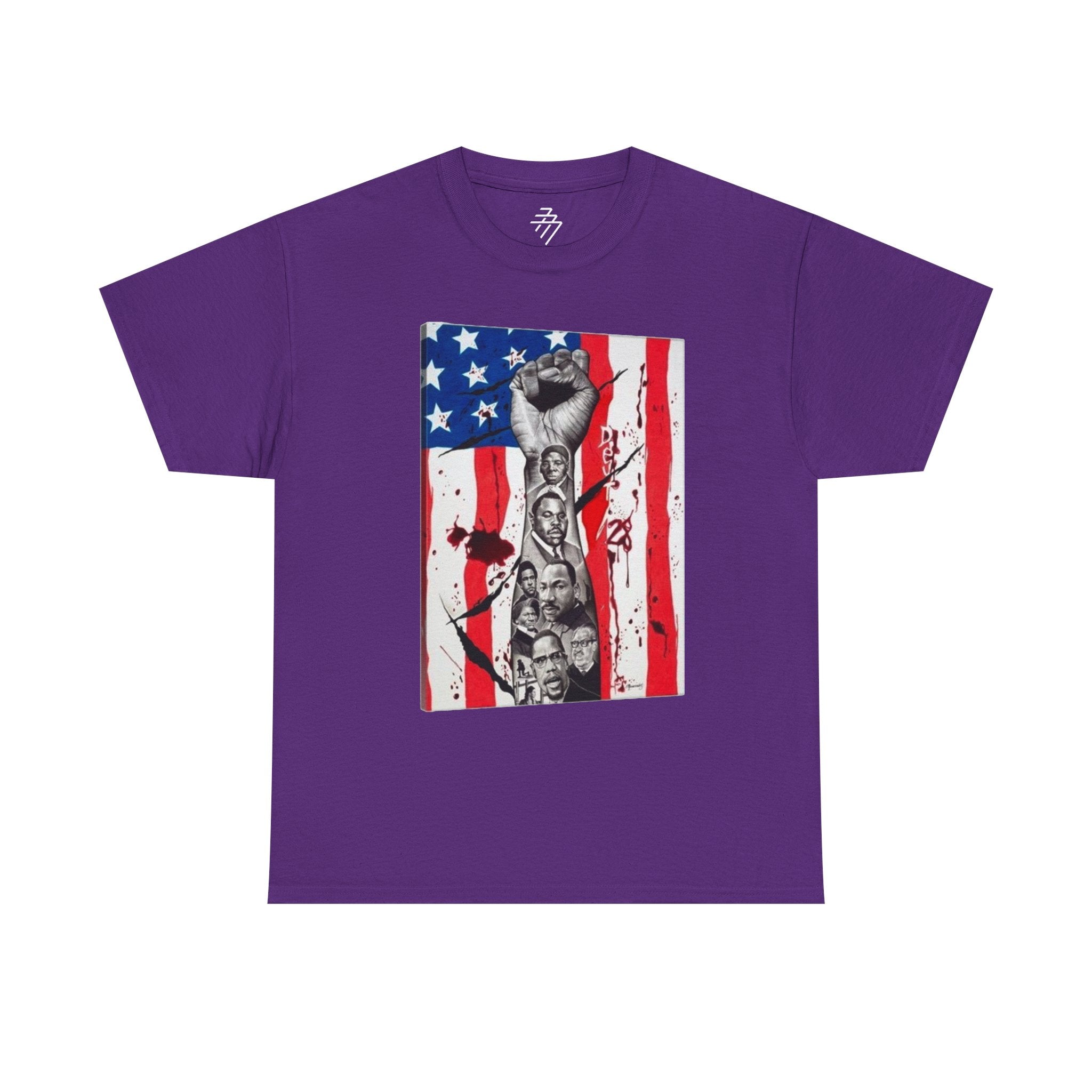 Patriotic Protest Raised Fist American Flag Graphic Tee