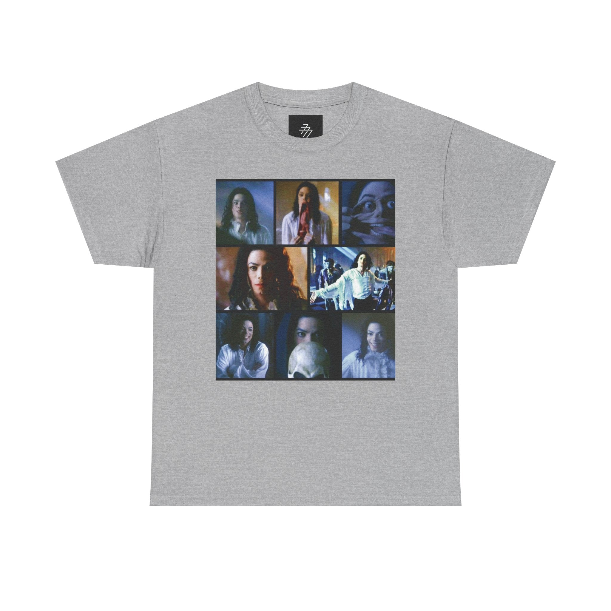 MJ Horror Movie Tee | Vintage Scary Film Photo Grid Shirt
