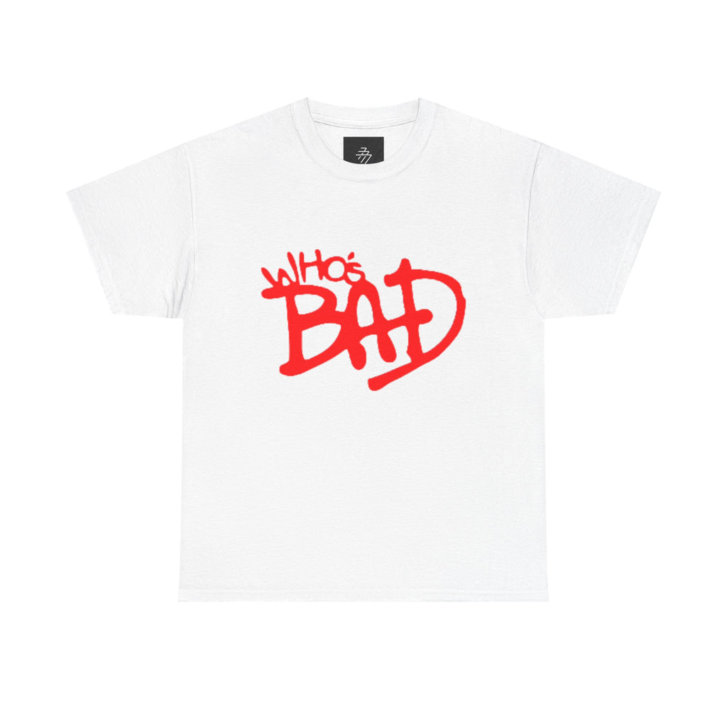Who's Bad graffiti text Tee | Michael Jackson portrait back graphic tee