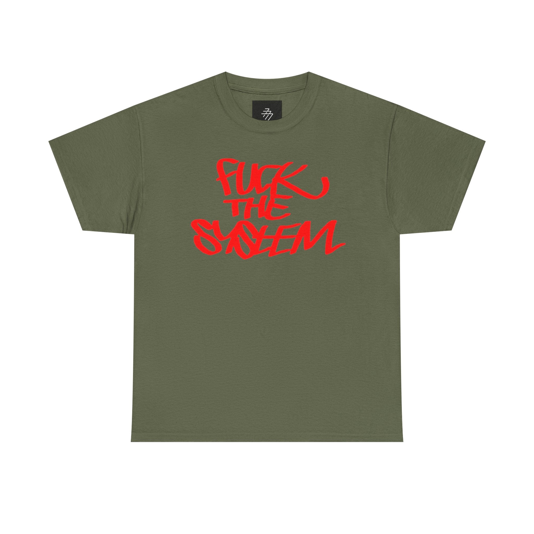 Fuck the System T-Shirt | Red Graffiti Protest Tee