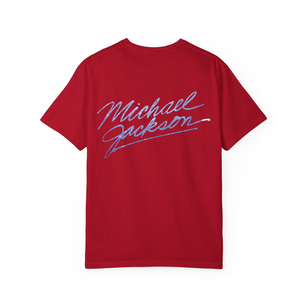 Sequined Glove Illustration T-Shirt | Signature Script Back