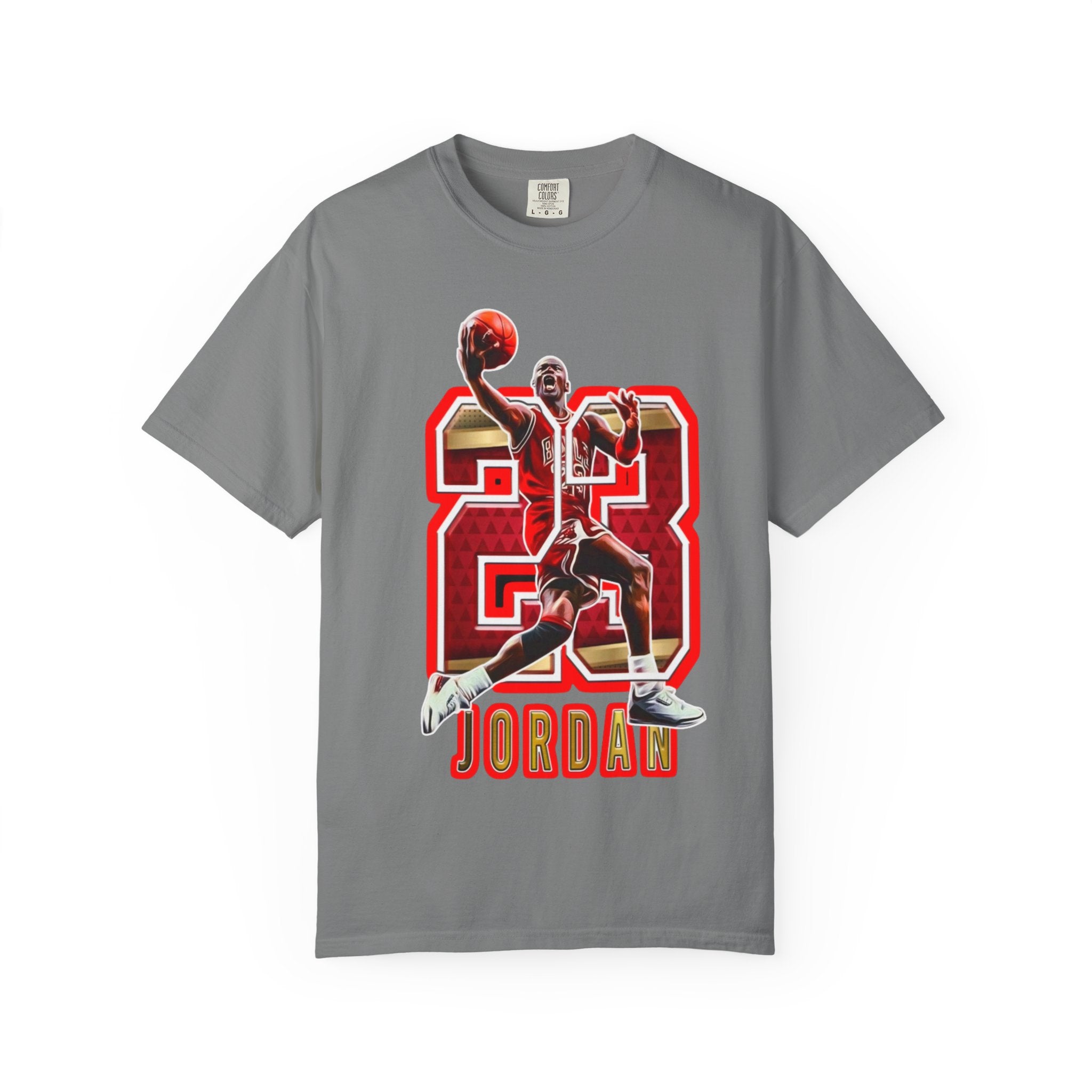 MJ #23 Basketball Jump Figure T-shirt | Retro Number 23 Jersey Style