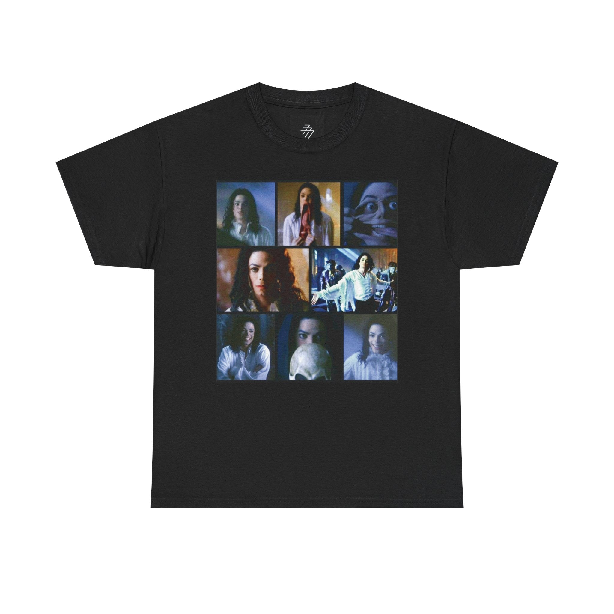 MJ Horror Movie Tee | Vintage Scary Film Photo Grid Shirt