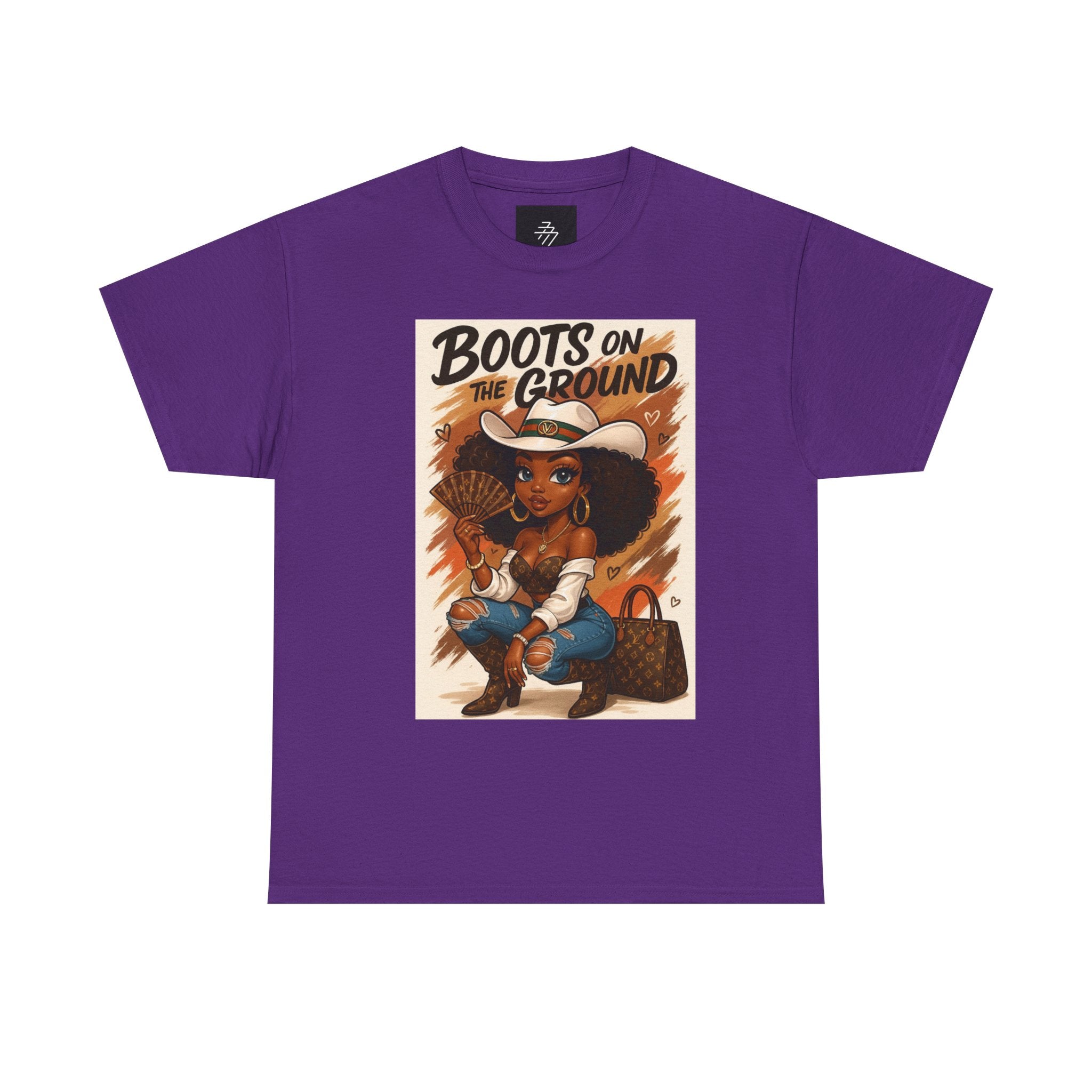 Boots on the Ground Graphic Tee — Afro Cowgirl Illustration