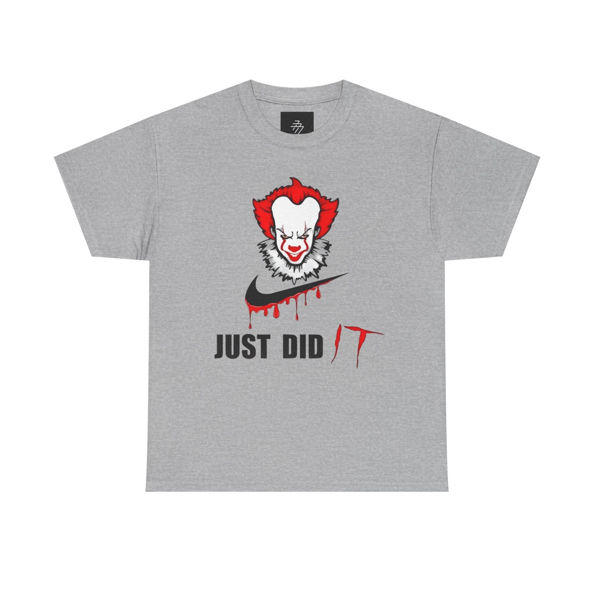 Clown Horror Face 'Just Did It' T-Shirt | Creepy Dripping Swoosh Tee
