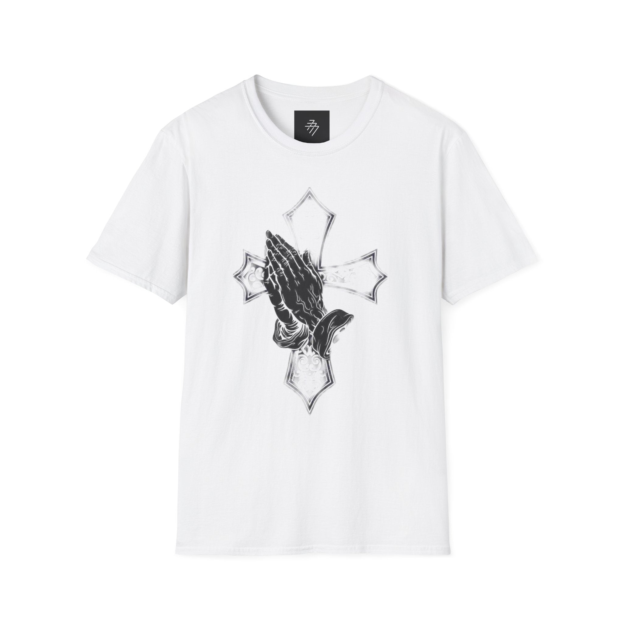 Praying Hands with Cross T-Shirt | Religious Faith Christian Design