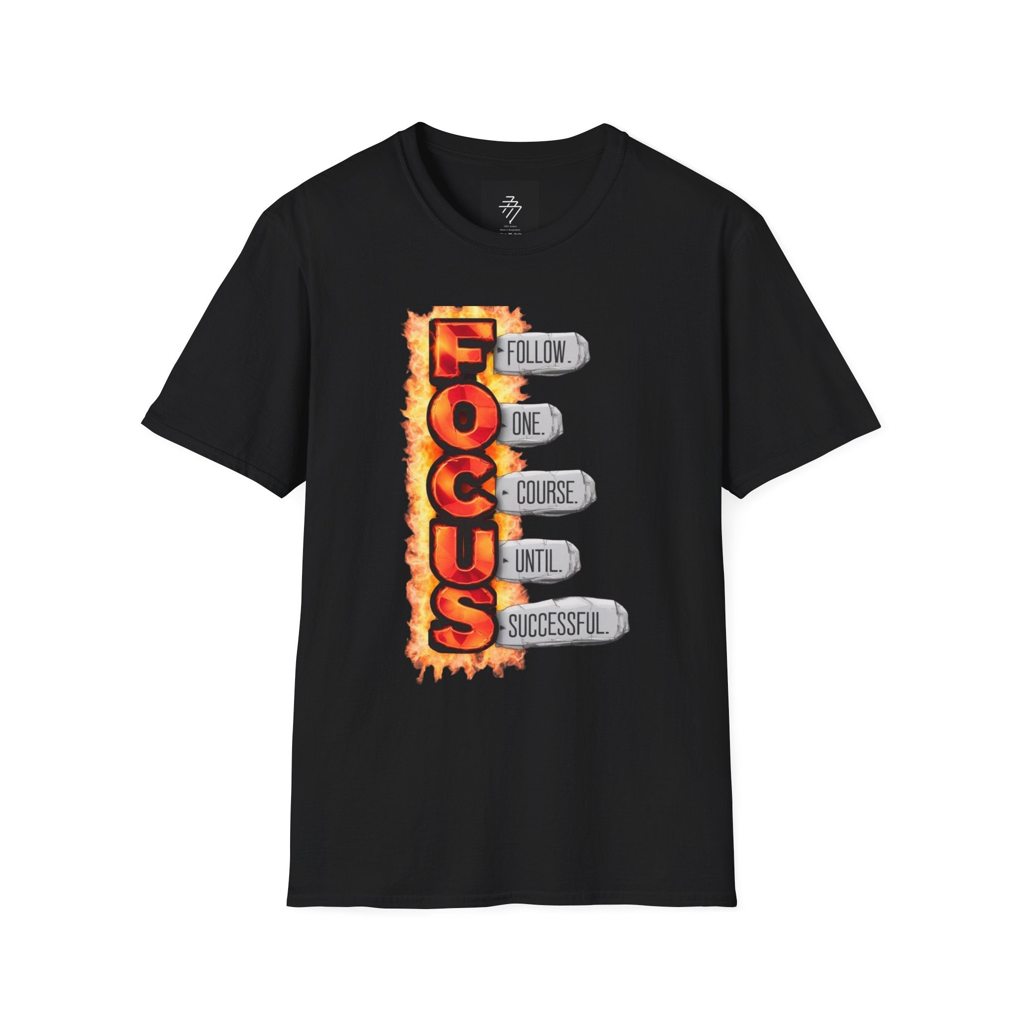 Focus T-Shirt — Motivational 'Follow One Course Until Successful' Graphic Tee