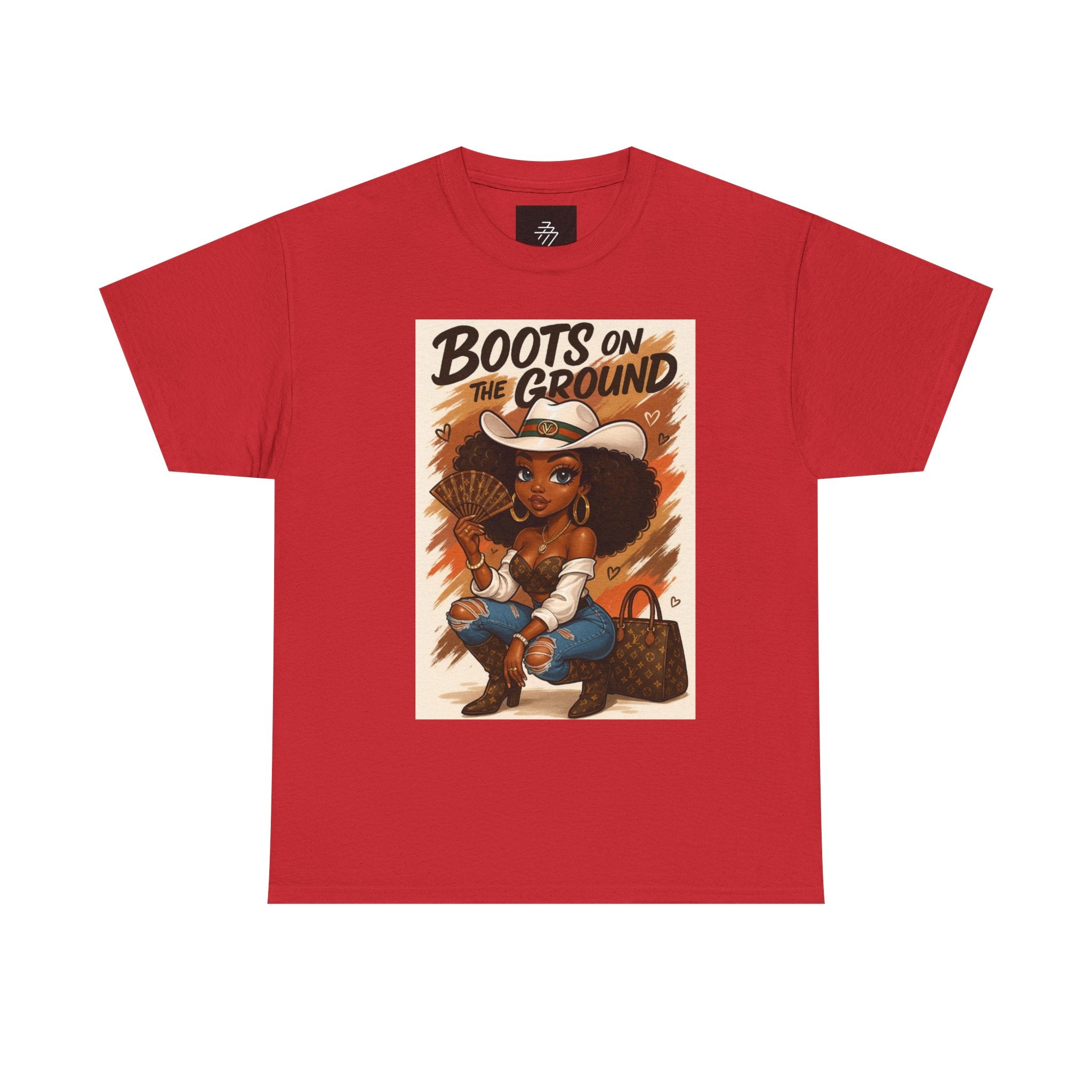 Boots on the Ground Graphic Tee — Afro Cowgirl Illustration