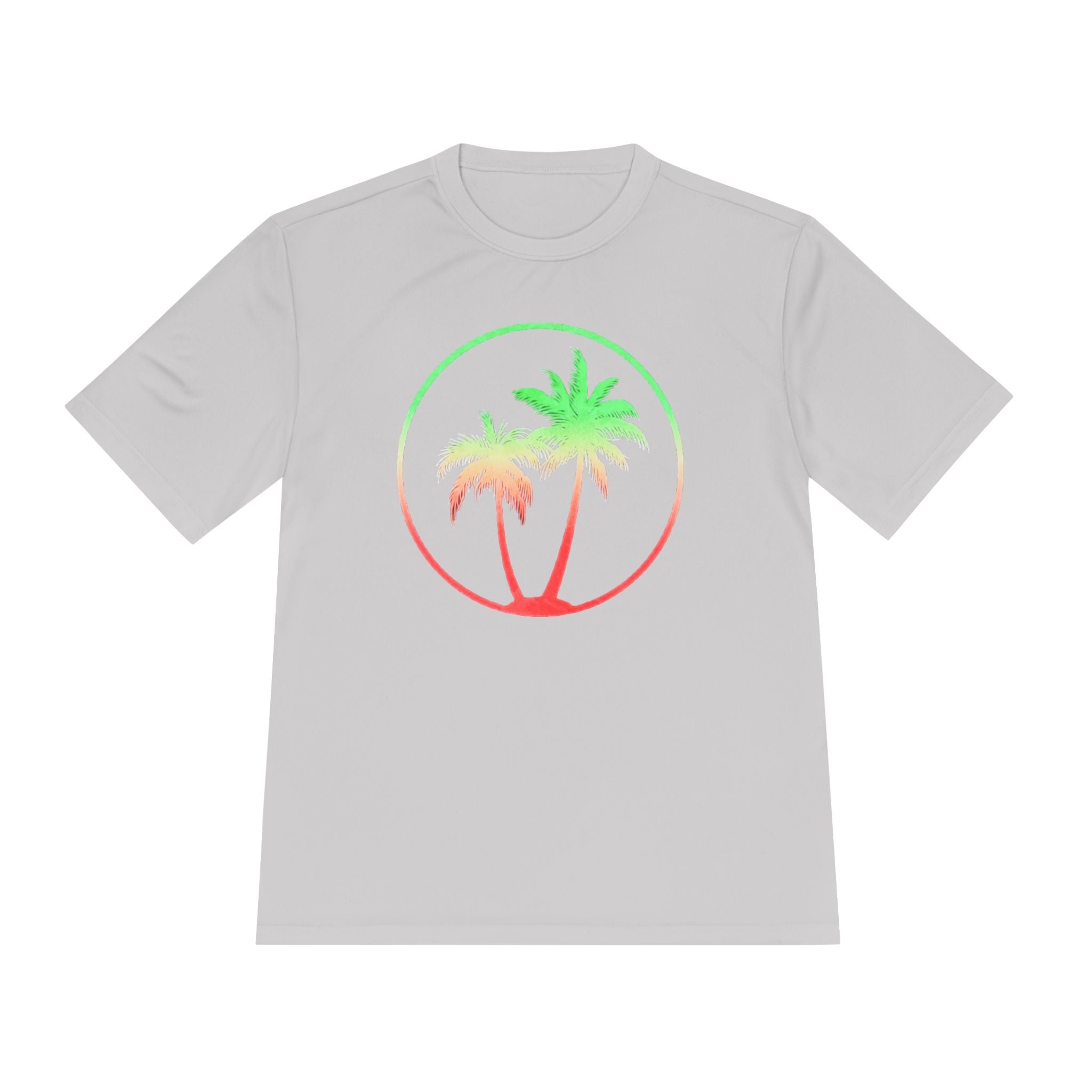 Tropical Palm Circle Tee | Gradient Palm Tree Graphic