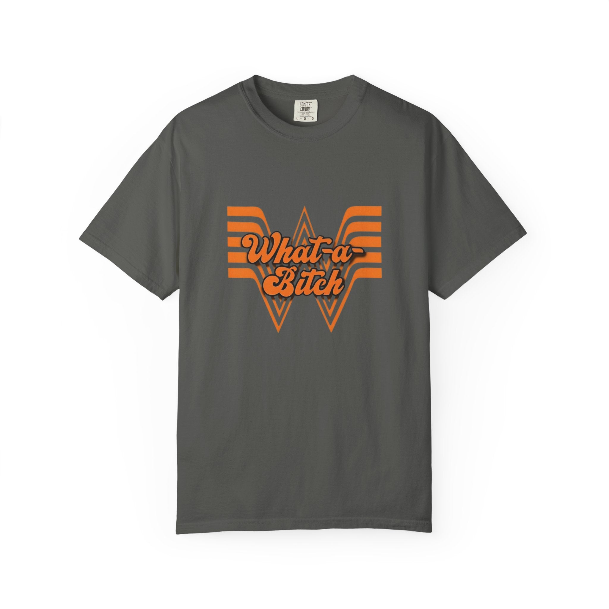 Retro Orange 'What a bitch' Graphic T-Shirt