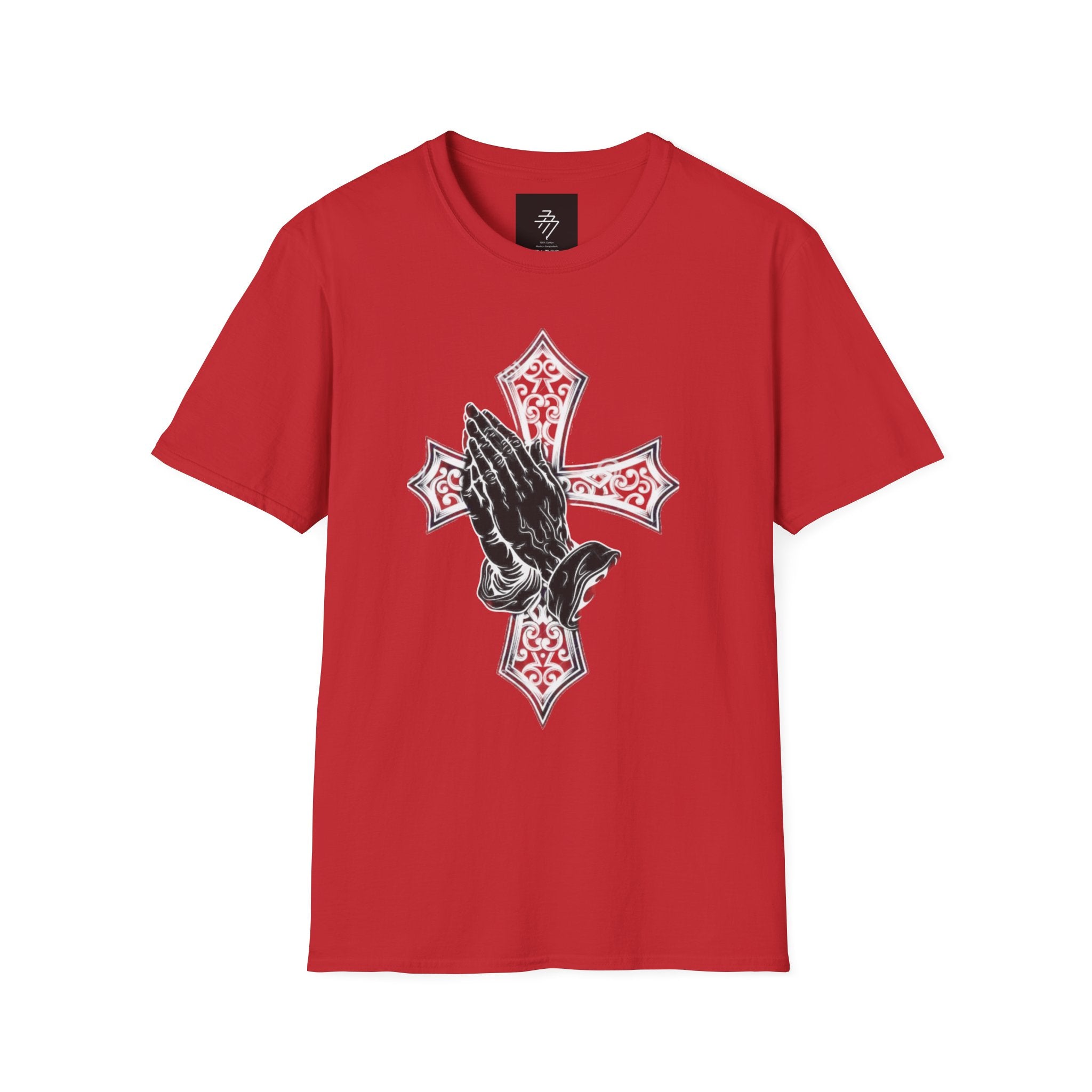 Praying Hands with Cross T-Shirt | Religious Faith Christian Design