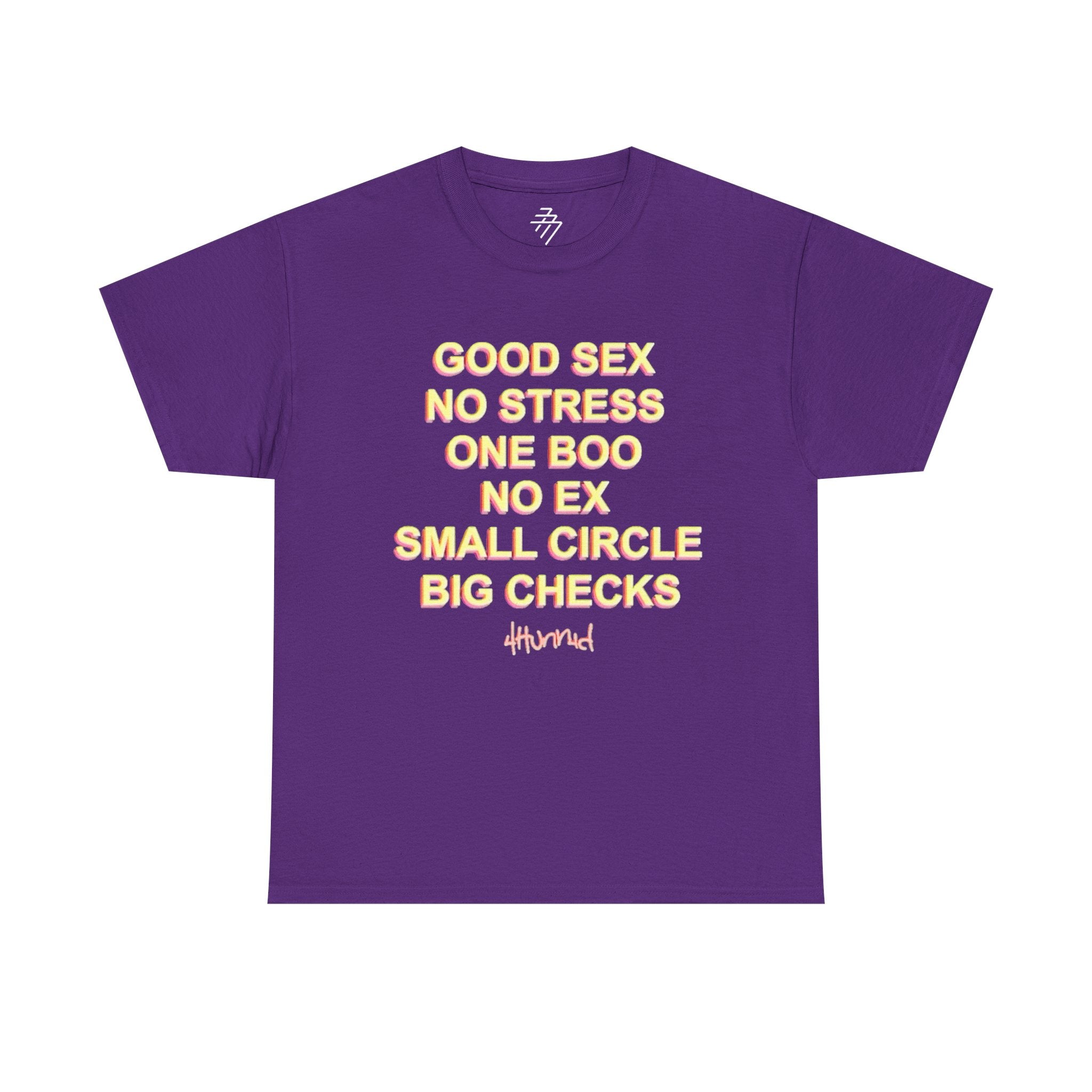 "Good Sex No Stress" Text Statement Graphic Tee
