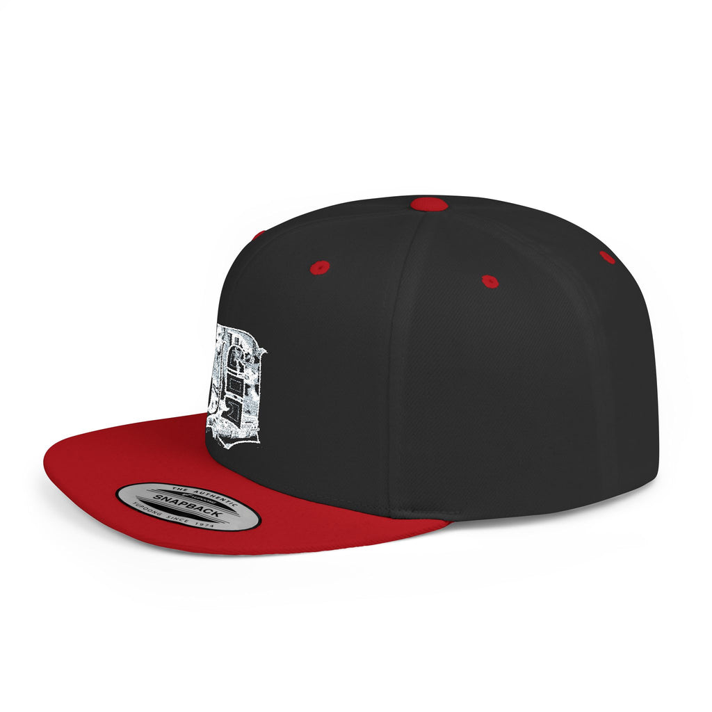 Detroit D Chrome Letter Flat Bill Snapback | Silver Letter D Hat